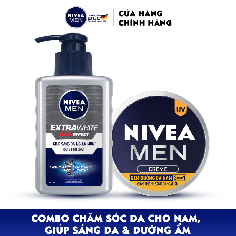 Combo Nivea MEN chăm sóc da cho nam, giúp sáng da & dưỡng ẩm (83923 + 83956) giá rẻ