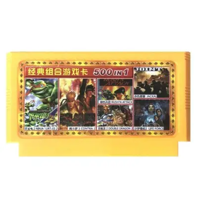 JUWE 500-in-1 Classical Game Cards For Nintendo FC Video Game Card, Family Game Card ,Game Cartridge For 4K TV, LCD TV, CRT TV