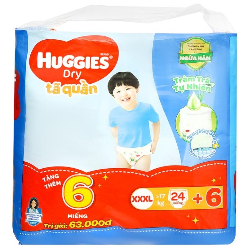 Tã/bỉm quần HUGGIES DRY XXXL22+6 cho bé trên 17kg