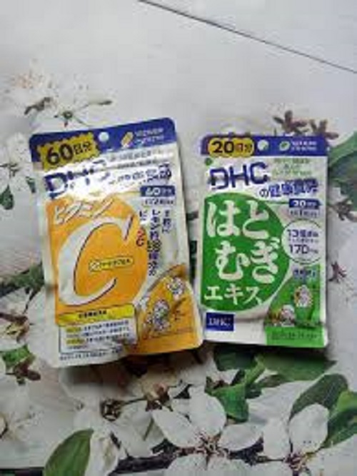 Combo Viên uống DHC vitamin C và DHC trắng da Adlay Extract