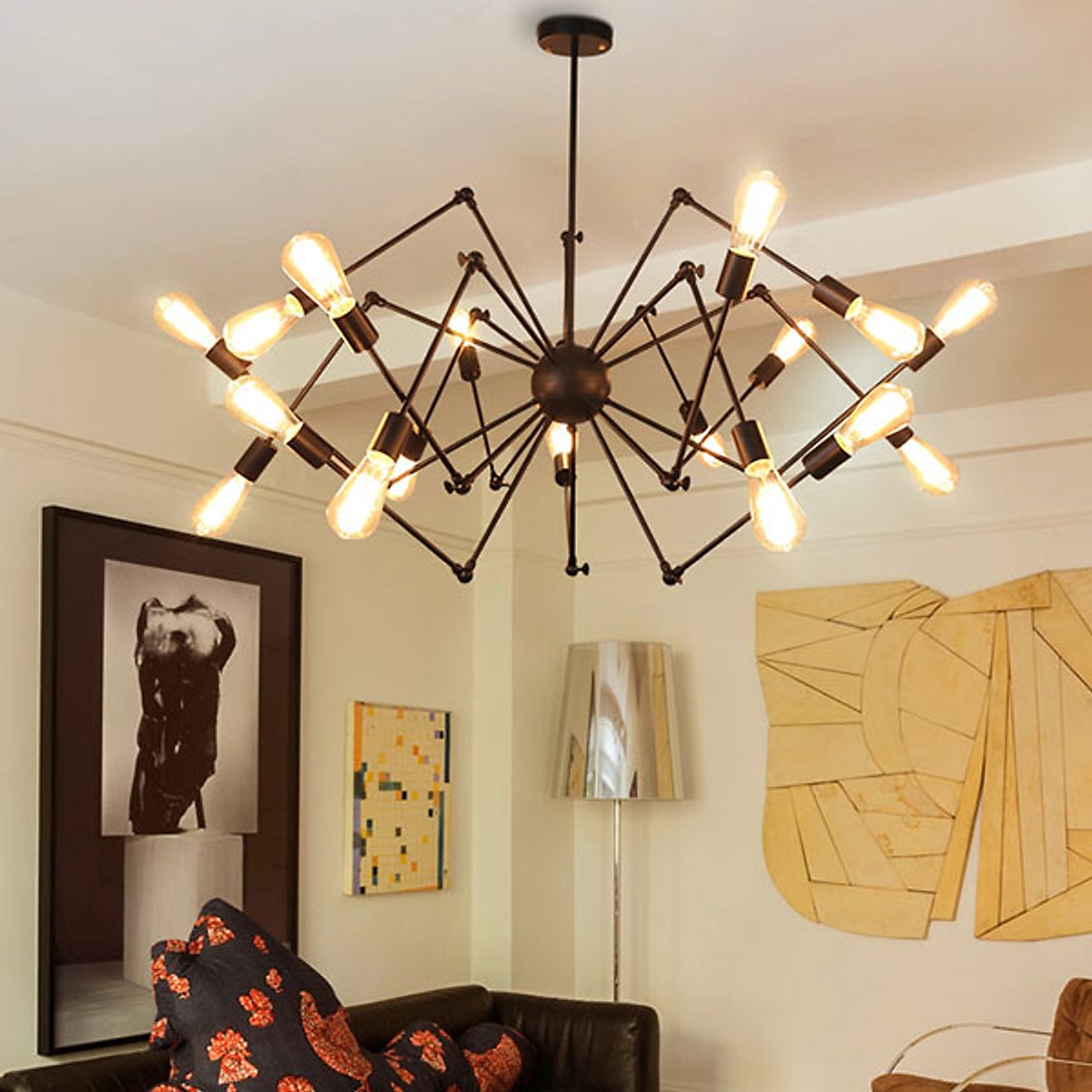 Đèn chùm sắt hình chân nhện cứng TH131 - AnAn Decor