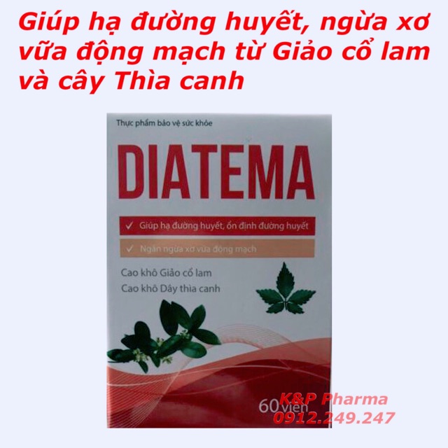 ✅ Diatema Tuệ Linh Dùng cho người bị tiểu đường, giúp ổn định đường huyết, ngừa xơ vữa động mạch, giảm mỡ máu