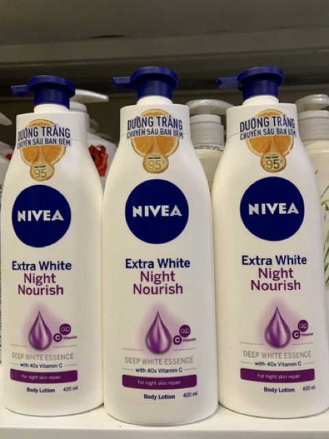 Sữa Dưỡng Thể Trắng Da Nivea Extra White Ban Đêm 350Ml