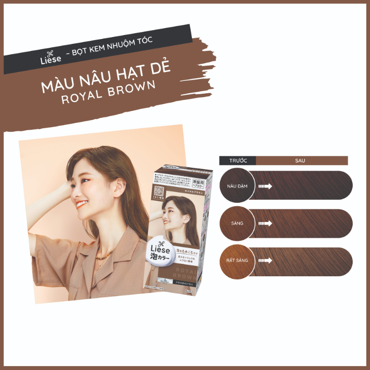 Liese Bọt Kem Nhuộm Tóc Nâu Hạt Dẻ 108ml