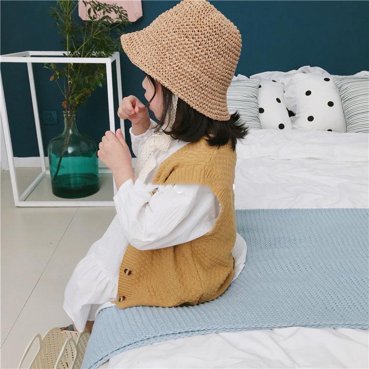 Mũ Ajuma Cho Bé Mũ Cói Cột Nơ Hàn Quốc - MK8 - cms2196