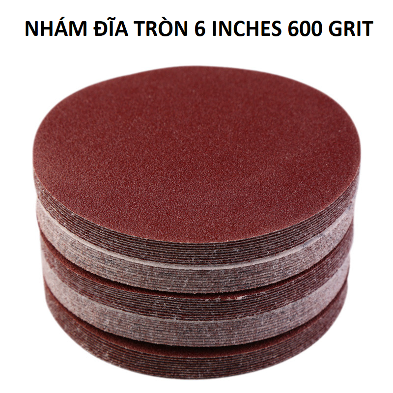 [HCM]Bộ 10 tờ nhám đĩa tròn 6 inches ( 150mm ) 600 Grit ( Taiwan )