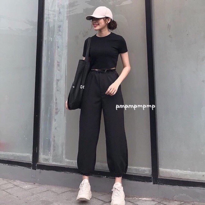 SÉT ÁO CROPTOP BOZIP KÈM QUẦN BOM