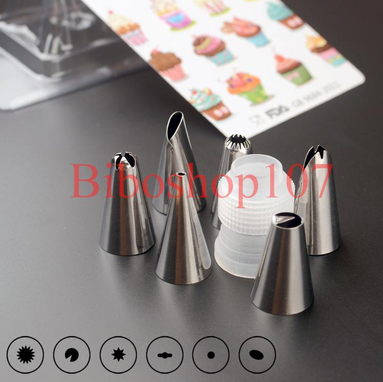 Bộ 6 đui bắt kem cơ bản kèm chốt giữ đui