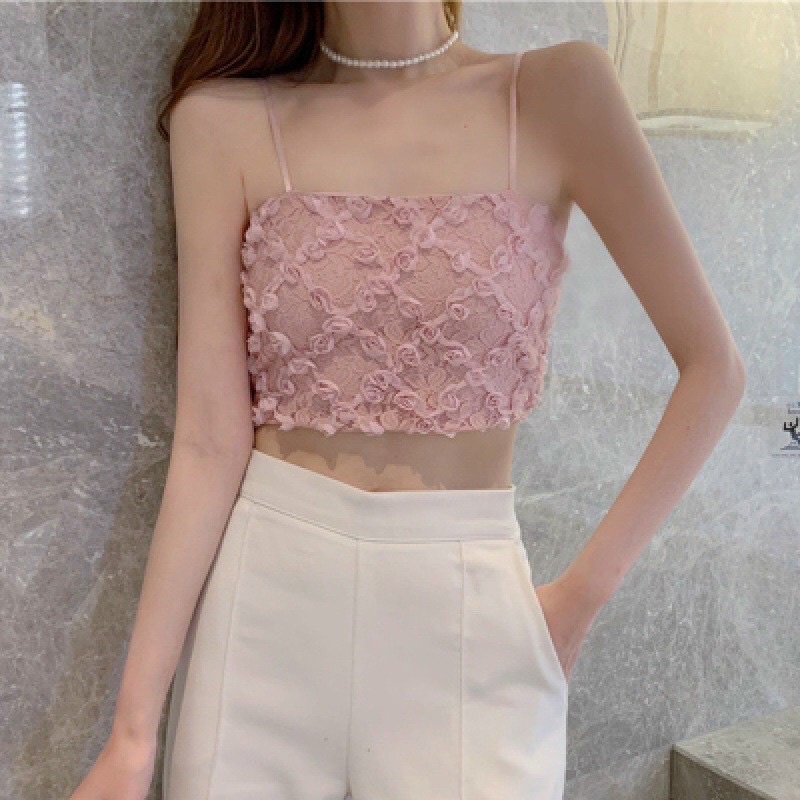 Áo bra ren hoa hồng 3 màu