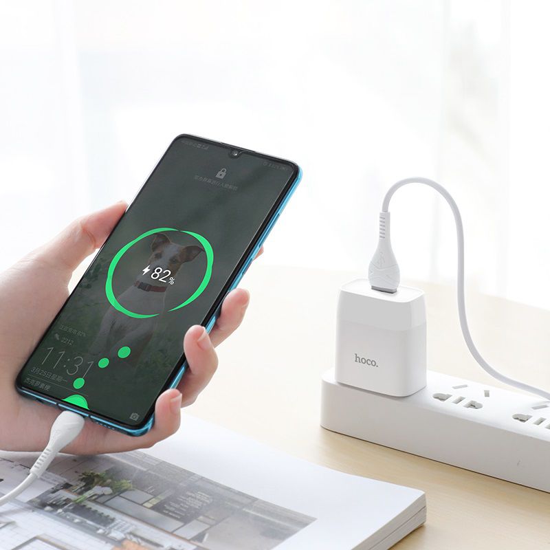 Bộ sạc Hoco C73A 2 cổng sạc nhanh 2.4A ( kèm cáp lightning )