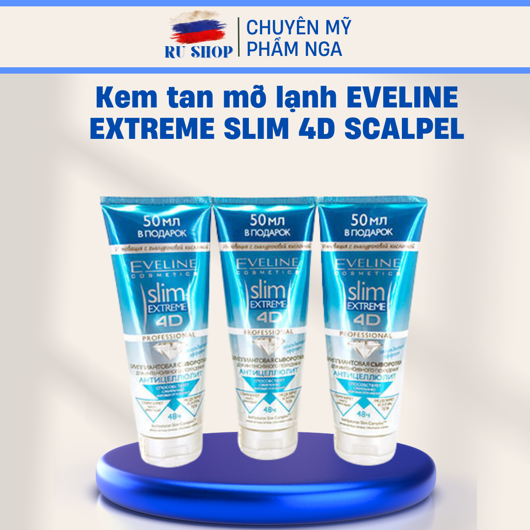 Kem tan mỡ giảm rạn Slim 4D Eveline 250ml