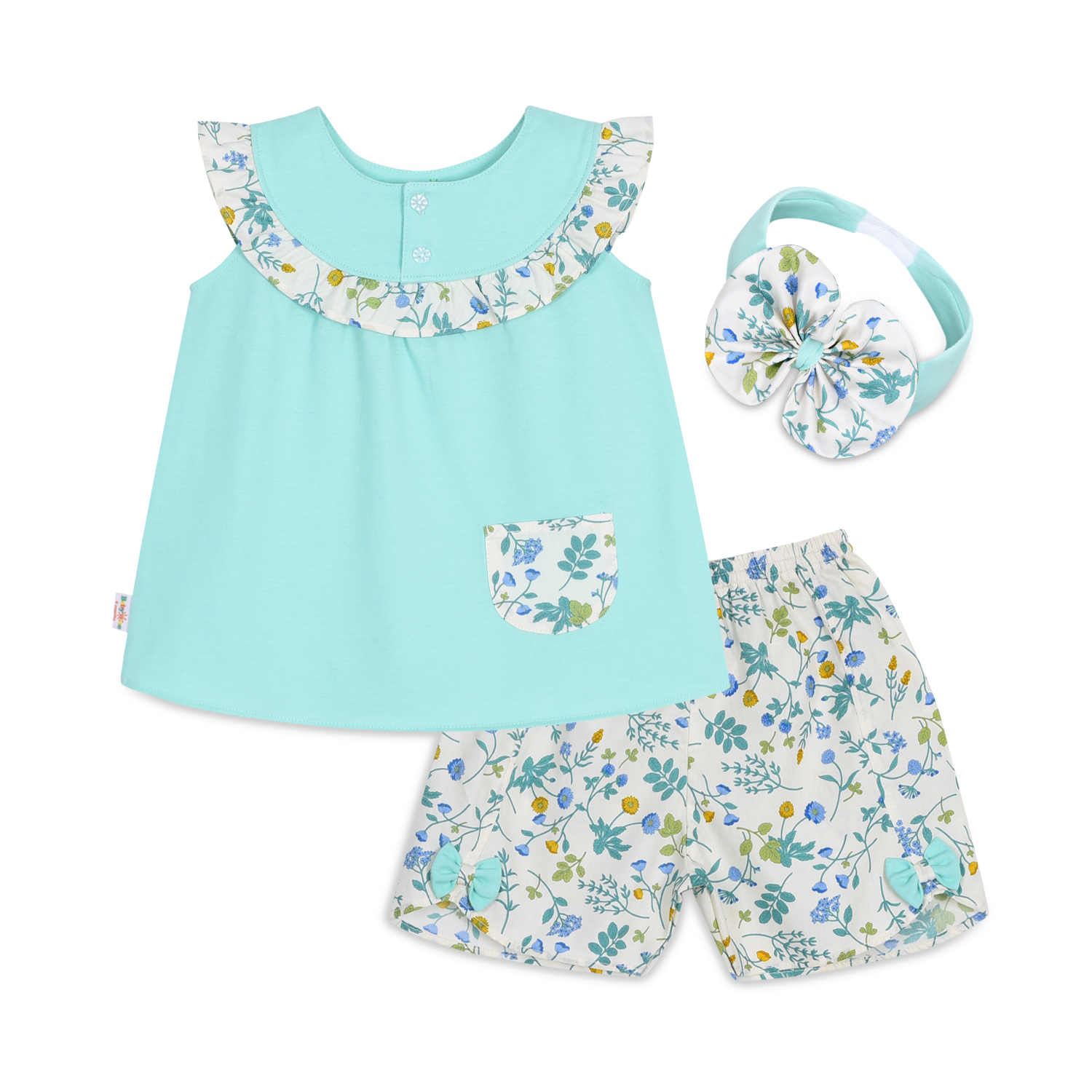 Baby Girl's Short Sleeveless Set 1339 - Babyone