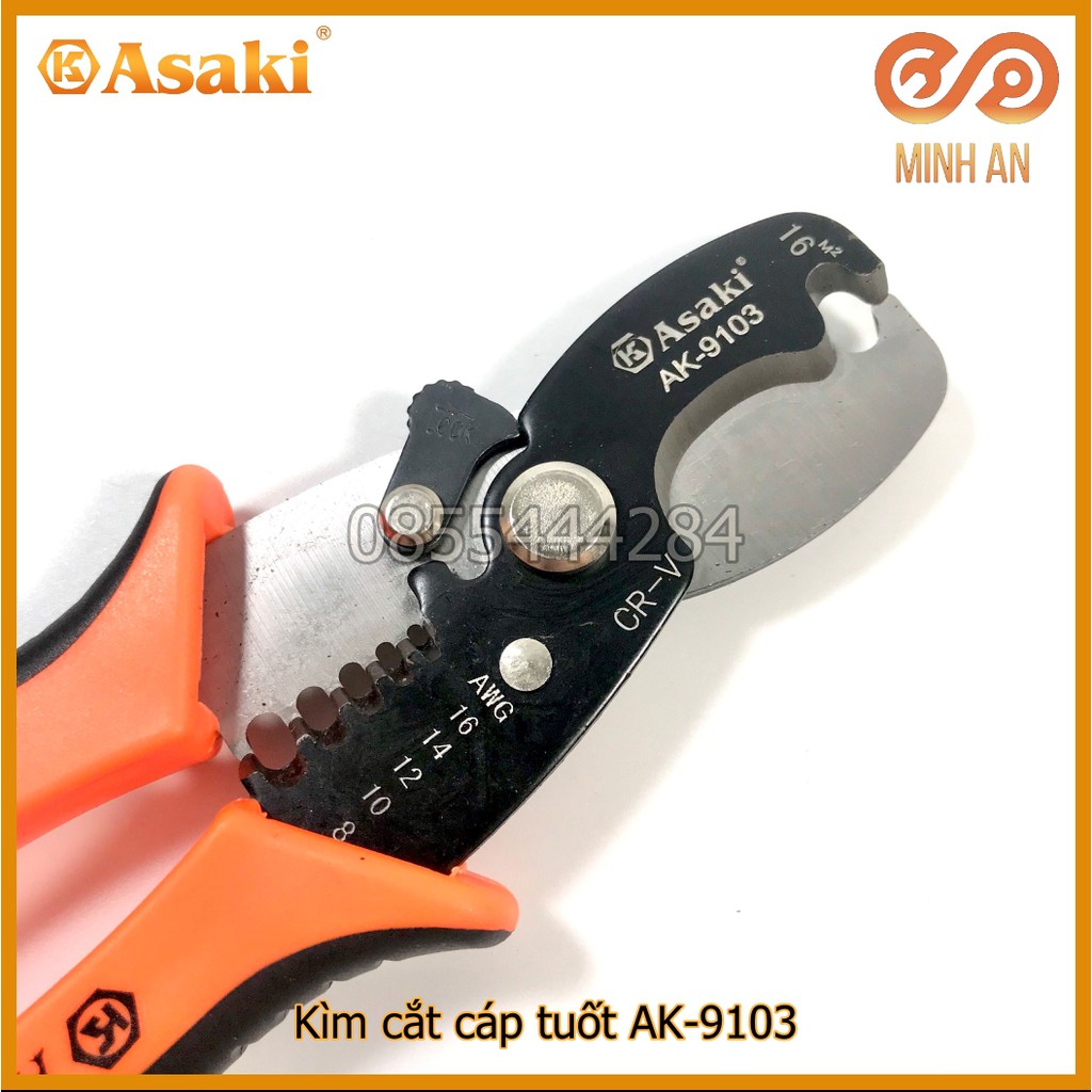 Kìm Cắt- Tuốt Đa Năng Asaki Ak-9103 (Kìm Cắt-Kìm Tuốt Dây)