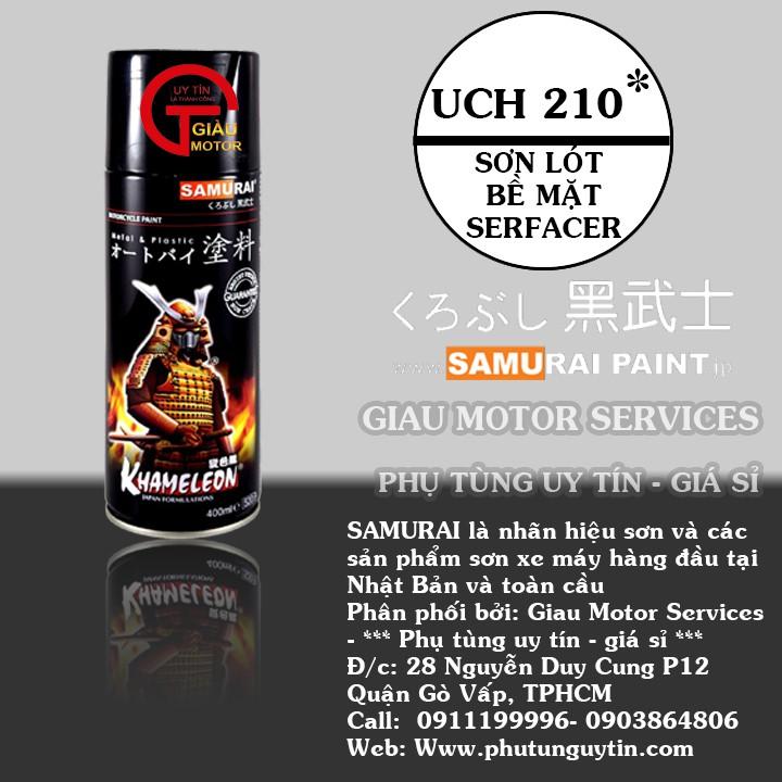 Chai sơn lót sơn xe máy Samurai UCH210 1 thành phần Surfacer