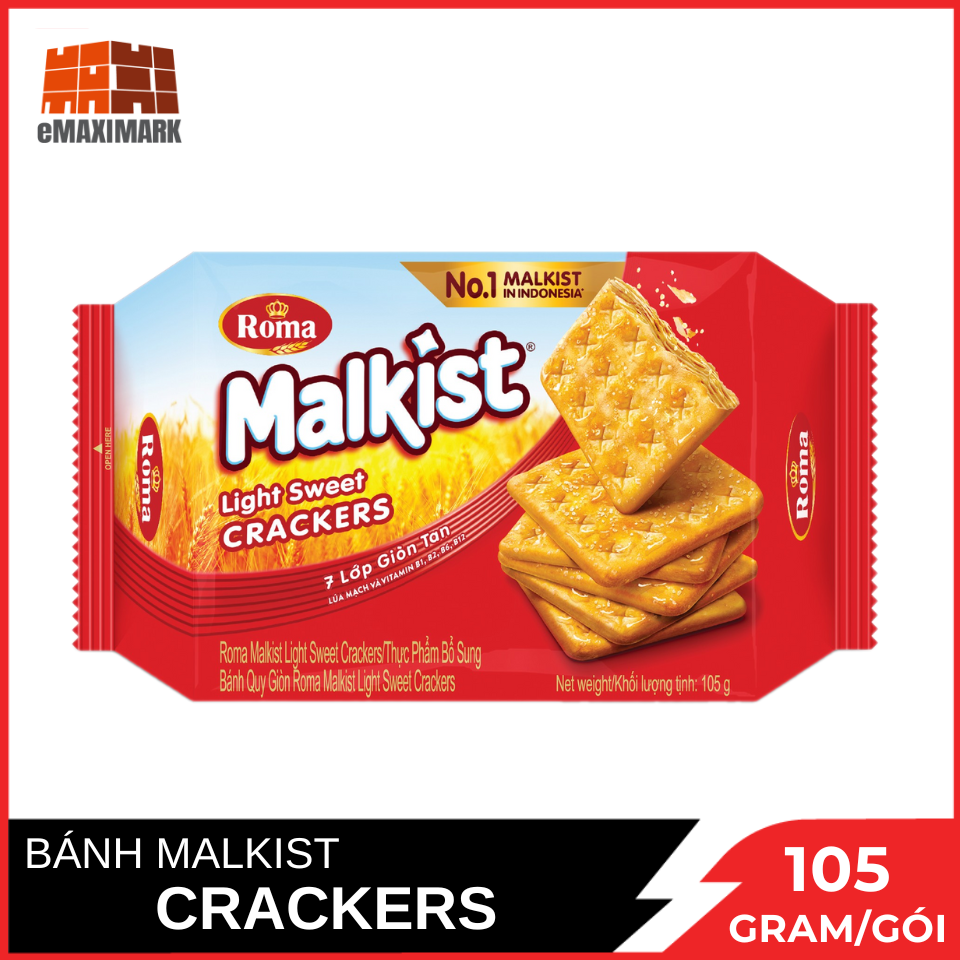 [HCM Ship 2H] Bánh Quy Malkist Crackers Gói 105G