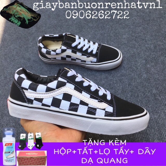 [TẶNG HỘP + TẤT+LỌ TẨY ] GIẦY THỂ THAO NAM NỮ VANS OLD SKOOL CARO