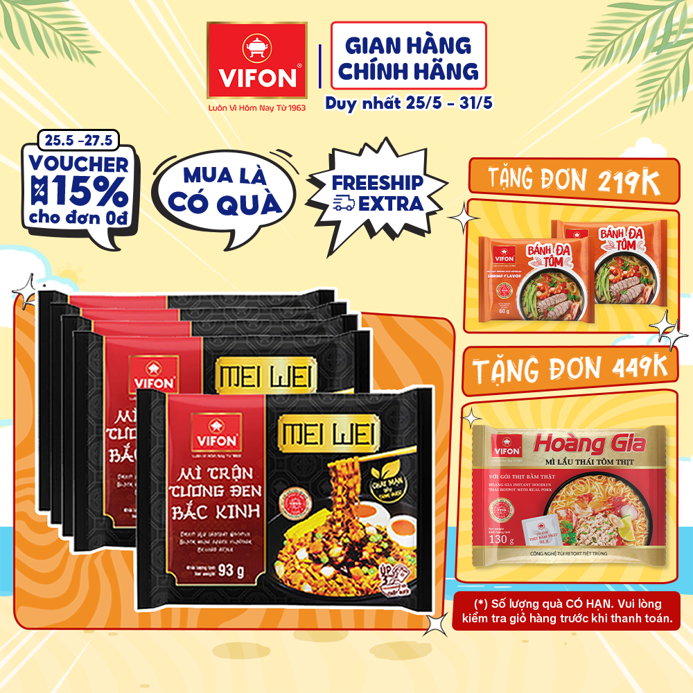 -mì meiwei trộn tương đen bắc kinh/trộn cay tê tứ xuyên vifon 90gr/gói