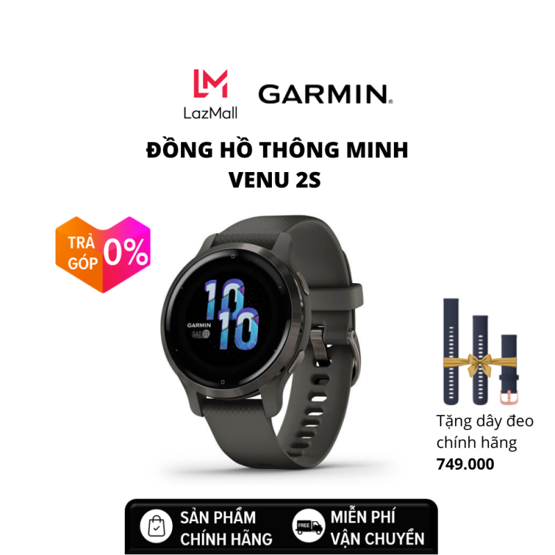 Đồng hồ thông minh GARMIN Venu 2S, GPS, Wi-Fi, KOR/SEA - Hàng chính hãng - Bảo hành 12 tháng