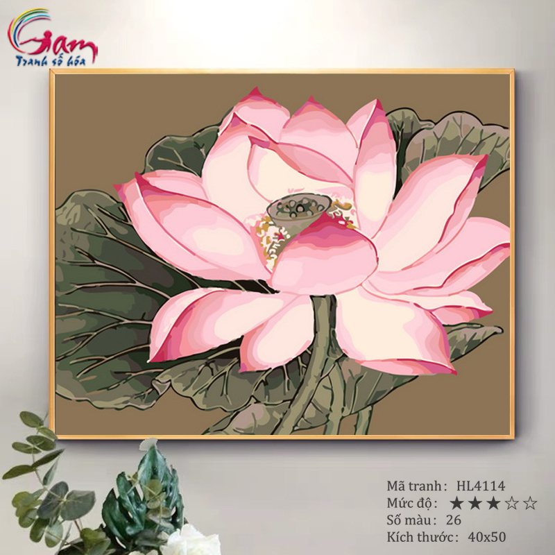 DIY Paint by numbers kit with frame for adults lotus Painting For Wall Decor New Hobby And meaningful gift HL4114