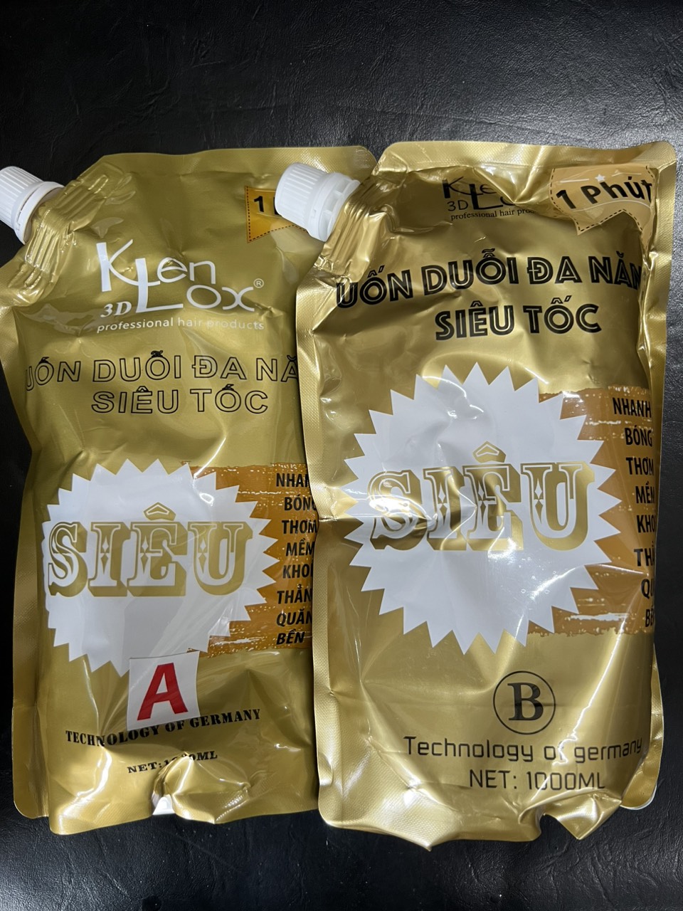 Thuốc uốn duỗi tóc Kenlox keratin siêu tốc đa năng 2in1 1000ml x2
