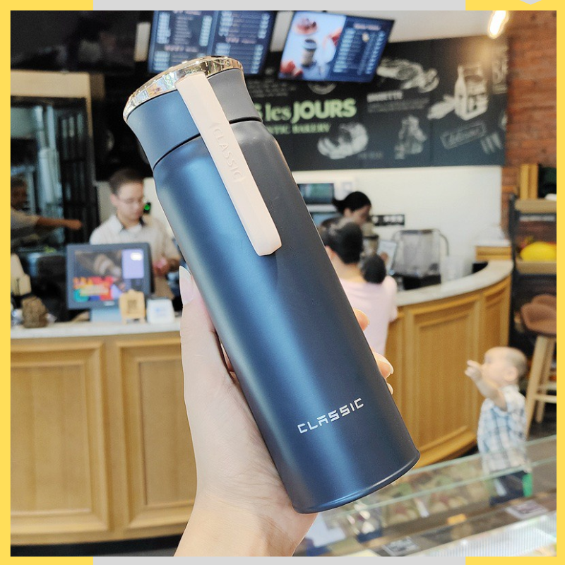 Bình nước giữ nhiệt think different 450ml, inox 304 an toàn,giữ nóng,lạnh trên 10h, bình đựng nước 4 màu