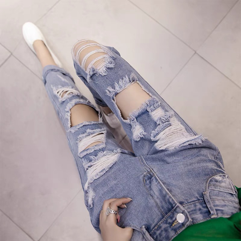 Quần jeans nữ quần baggy nữ rách xả hàng tồn kho giá rẻ
