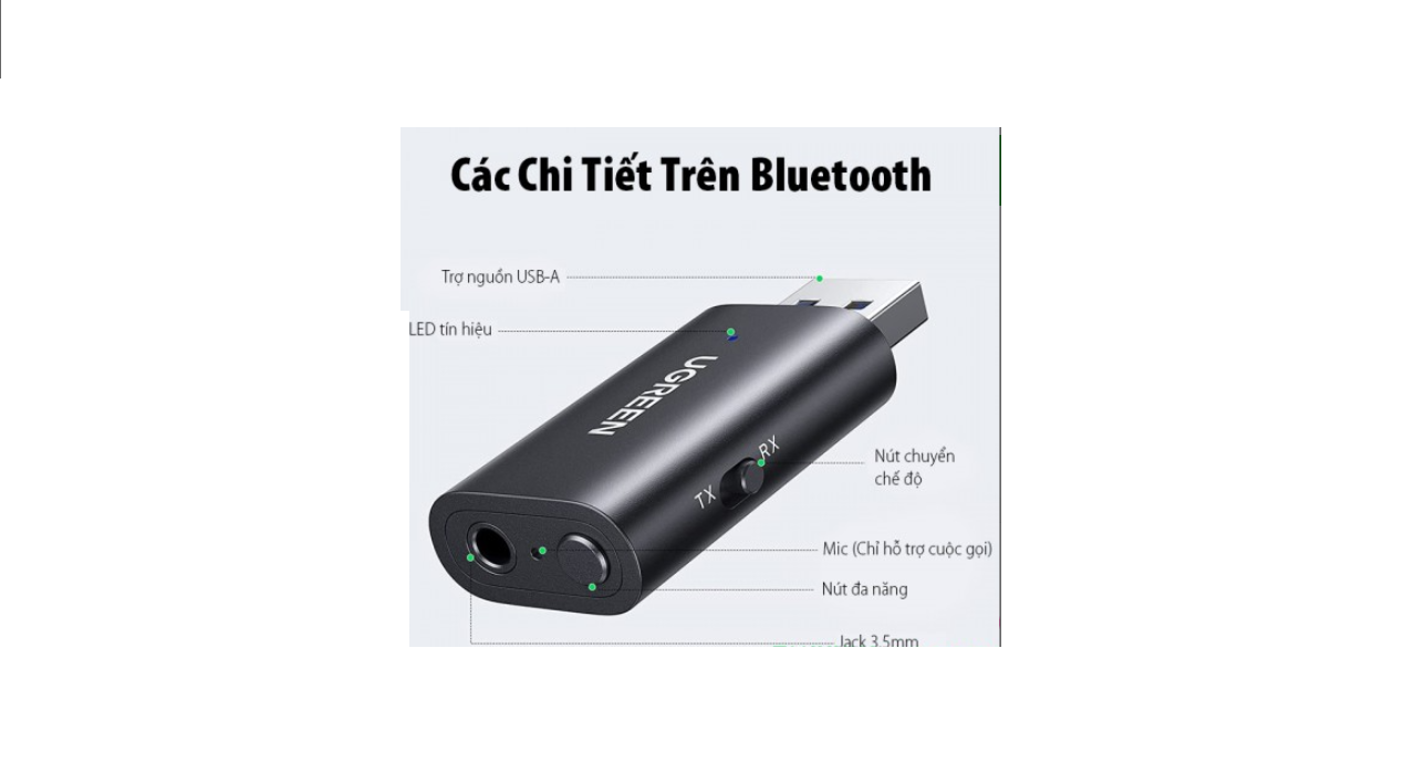 Bộ Thu Phát 2 trong 1 Bluetooth 5.1 Ugreen 60300 Chính Hãng