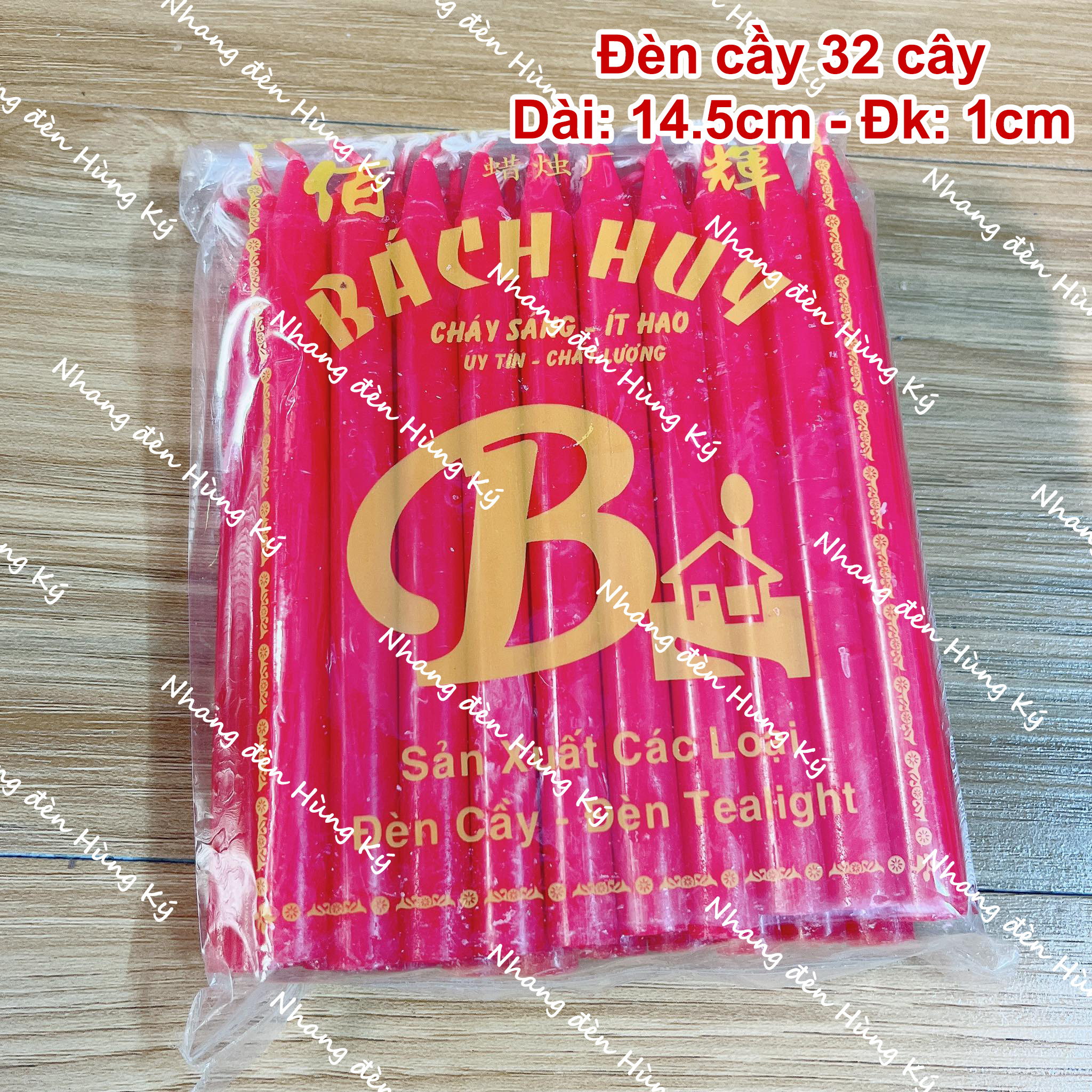 Đèn cầy sáp đỏ 32 cây 14.5cm