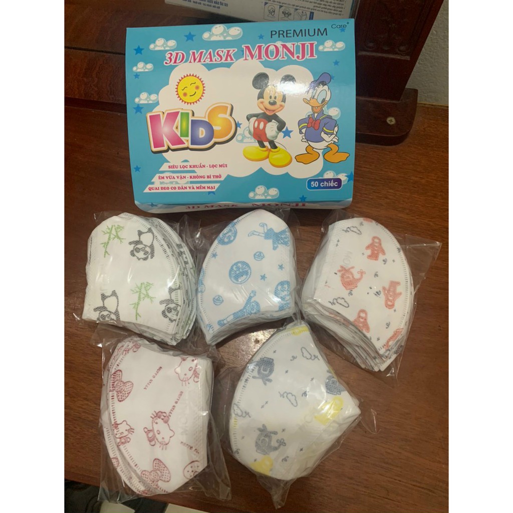 Hộp 50 chiếc khẩu trang 3D mask trẻ em