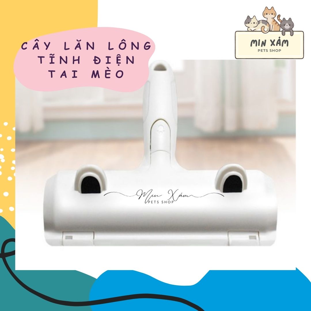 Cây lăn lông chó mèo tai thỏ - lăn tĩnh điện tiện lợi