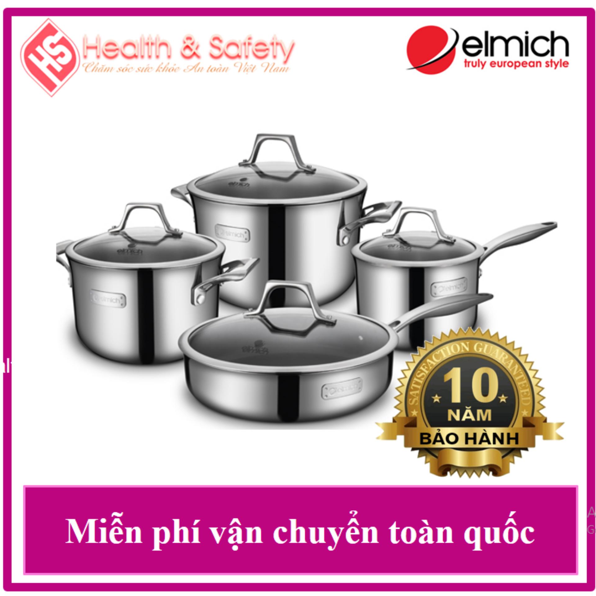 Bộ Nồi Chảo Inox Cao Cấp Elmich POTENZA EL2851 -  Bảo Hành 10 Năm