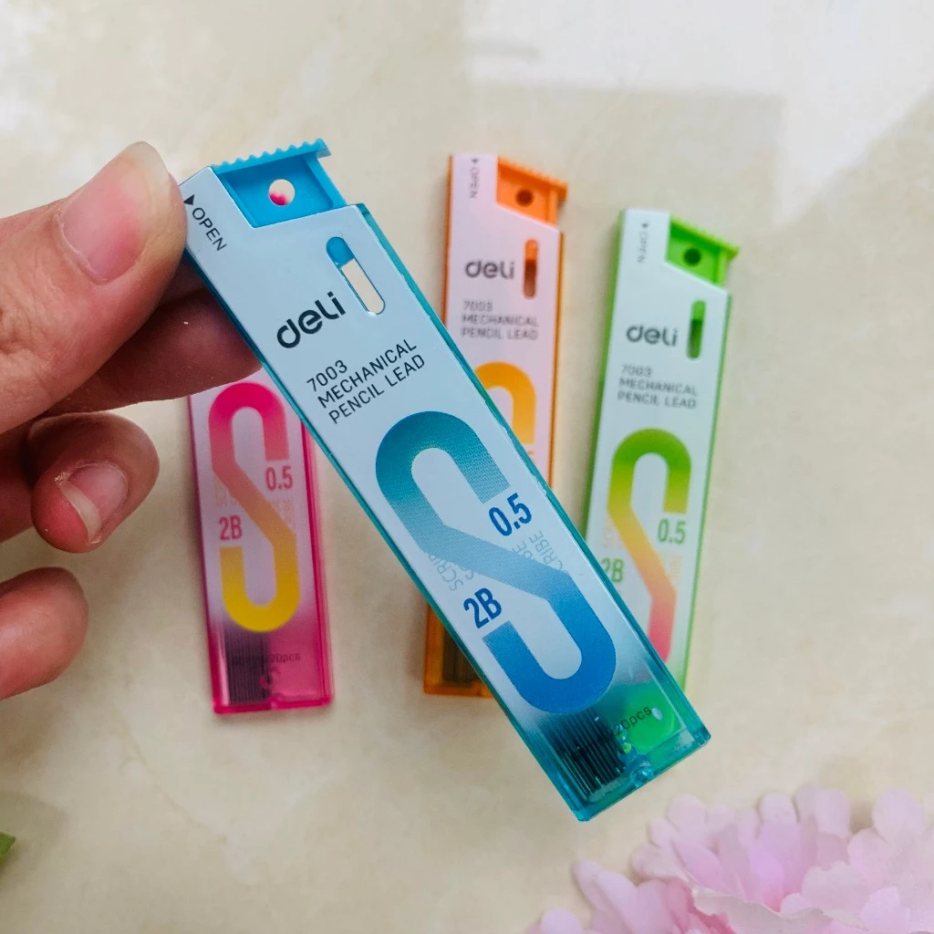 Ruột bút chì kim E7003/E7004 Deli, ngòi chì kim, lõi chì bấm nhỏ gọn tiện lợi