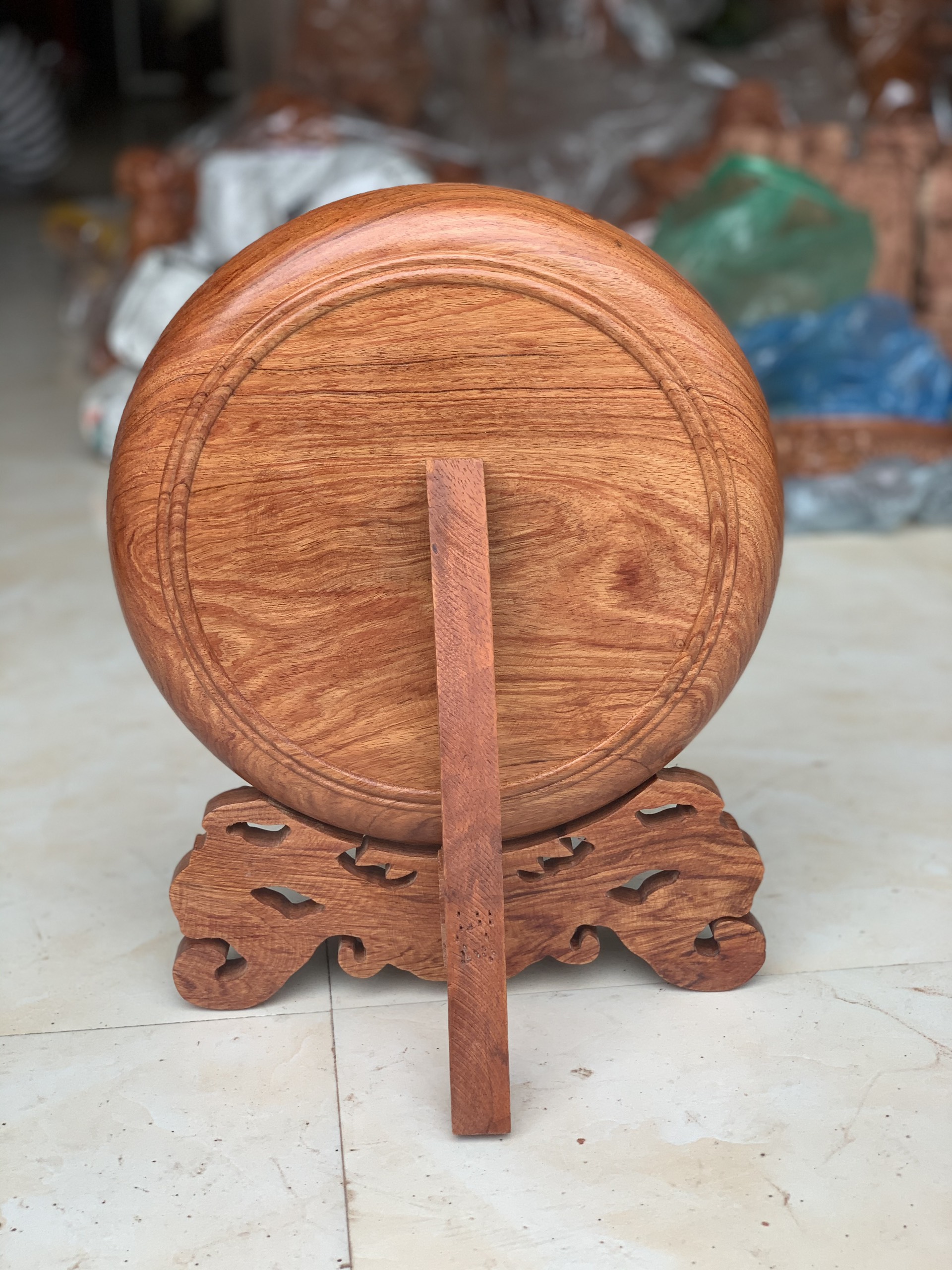 Tranh Đĩa Gỗ (Mẫu Chữ Phúc ) Siêu Vân Đường Kính 30