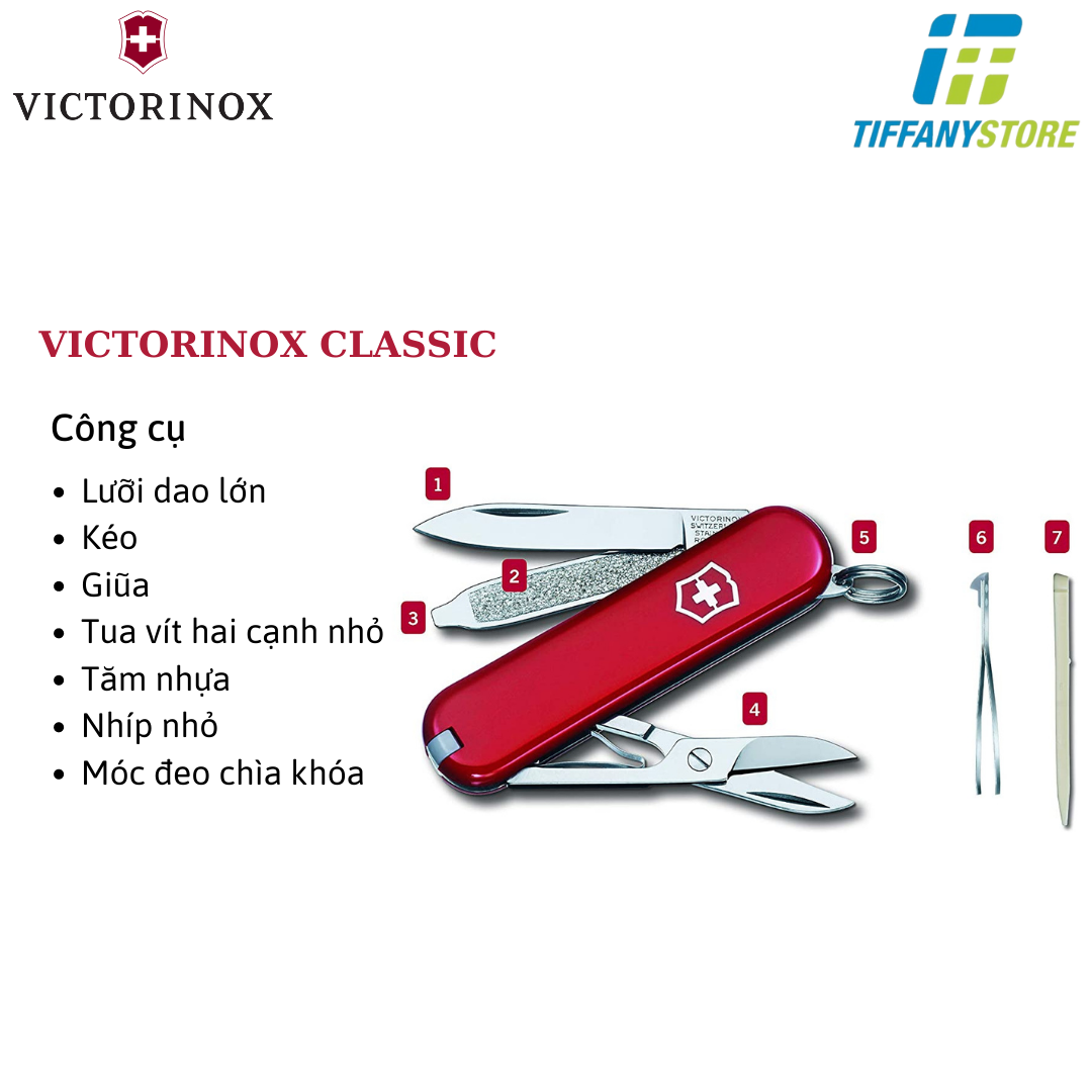[HCM]Dao xếp Thụy Sĩ Victorinox Classic Red 53001
