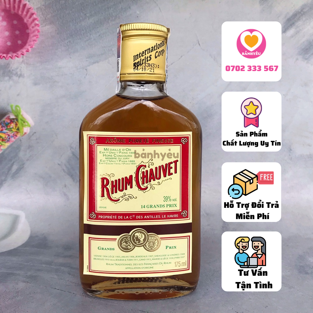 Hương rum chauvet 175ml gia vị rum