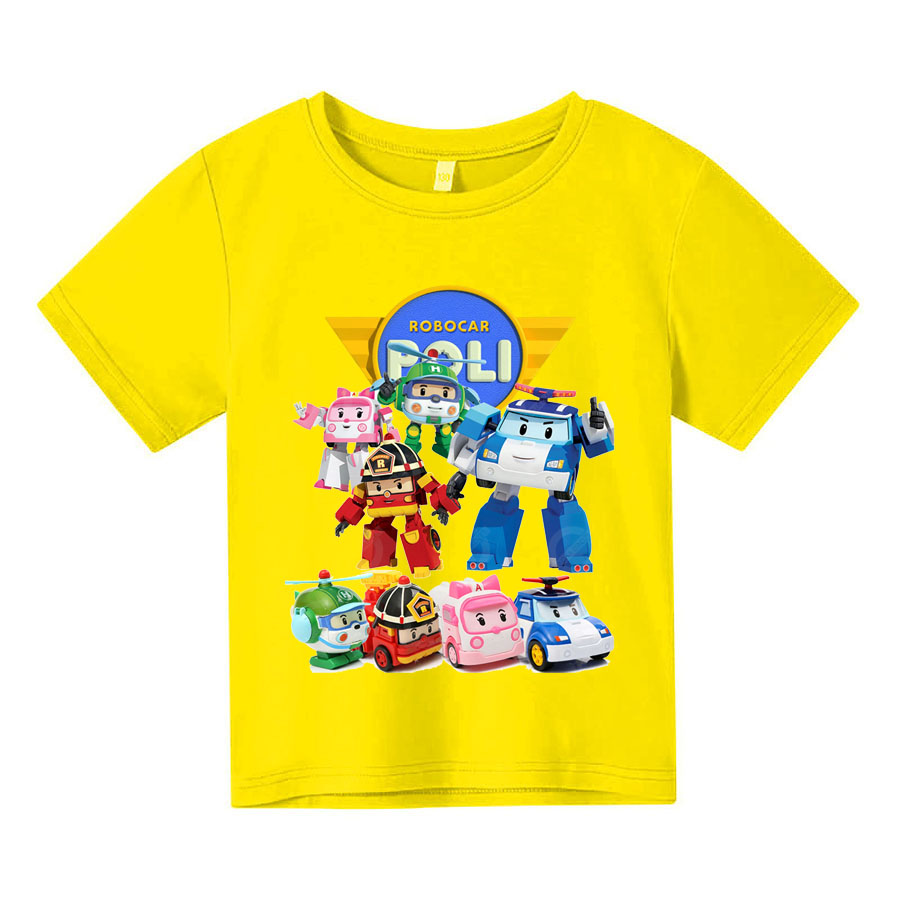 Áo thun trẻ em Robocar Poli đủ size đủ màu Anam Store