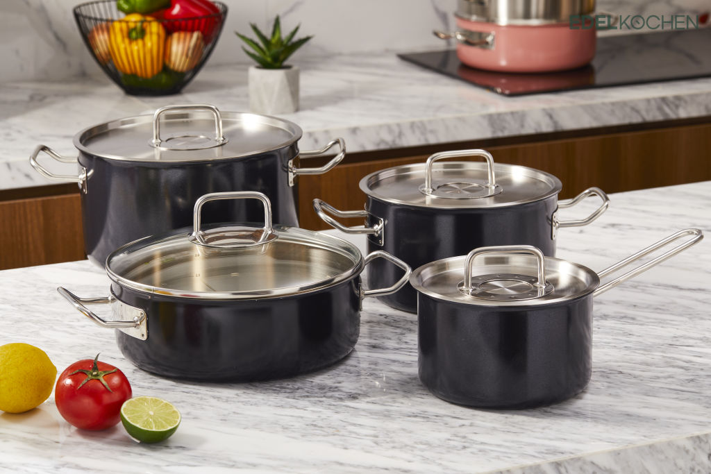 [HCM]Nồi Edelkochen Solid đen 24 cm thấp