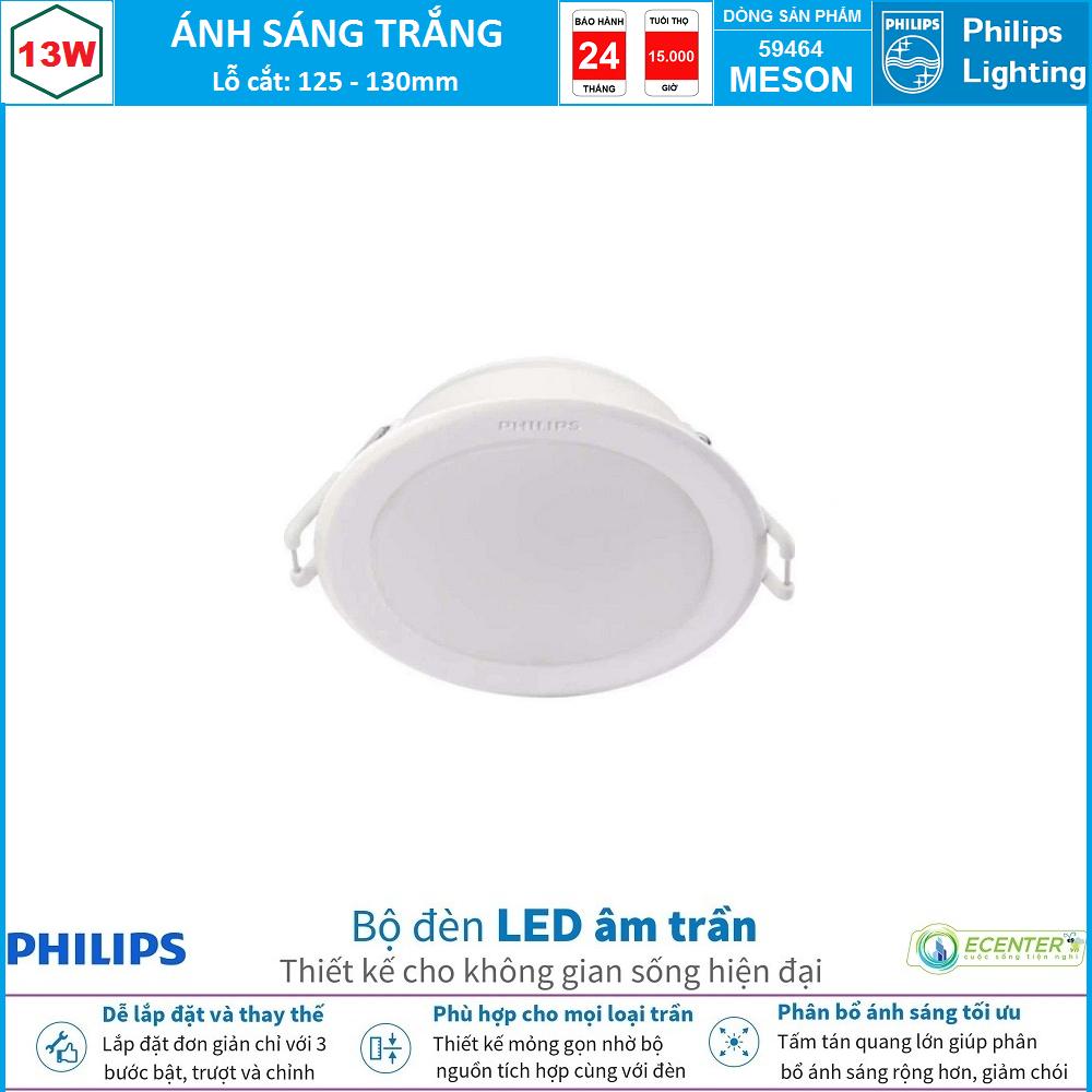 Đèn Led Âm Trần 13W Philips Downlight 59464 MESON D125 ( Ánh Sáng Trắng  & Trung Tính & Vàng )
