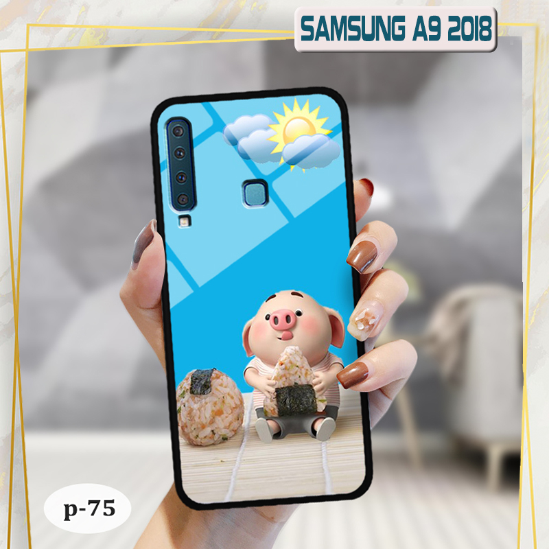 Ốp lưng kính 3D cute Samsung A9 2018