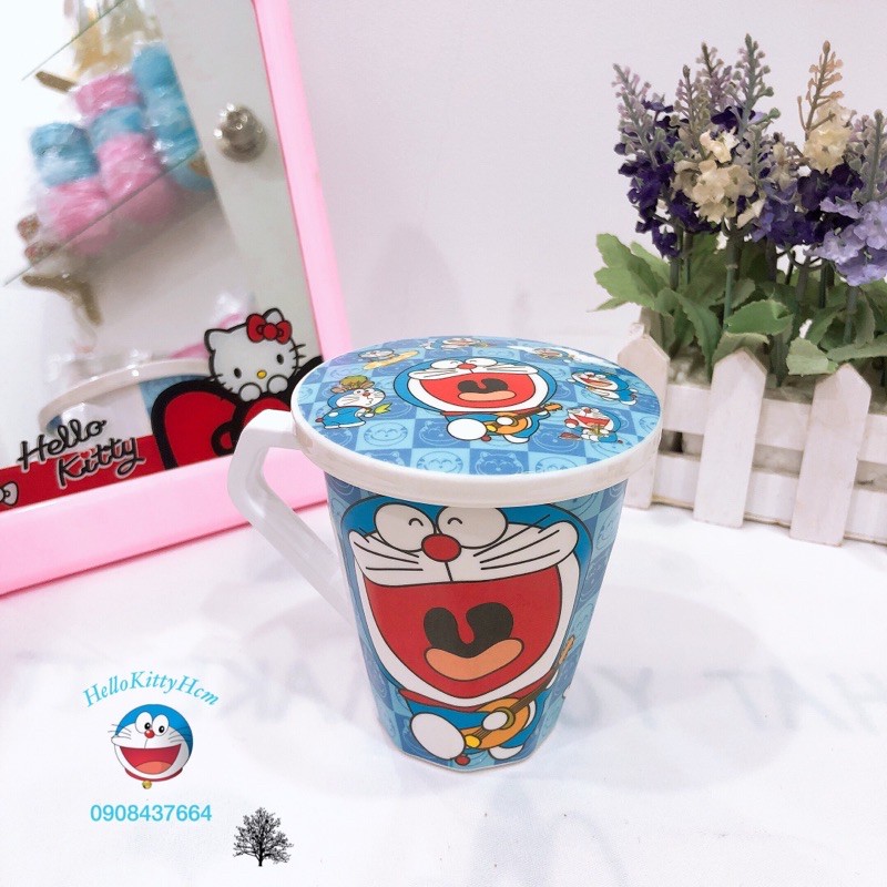 [HCM]Ly Quai 255Ml Có Nắp Hellokitty Doreamon
