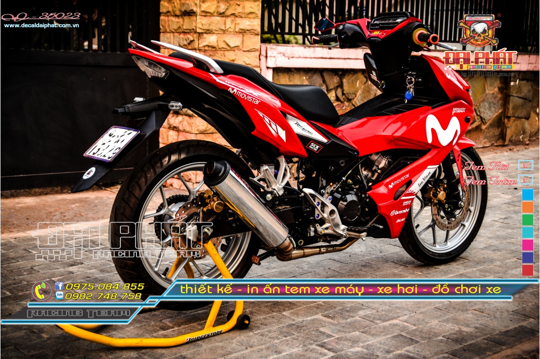 Tem Chế Xe Winner X Monvitas Đỏ Trắng