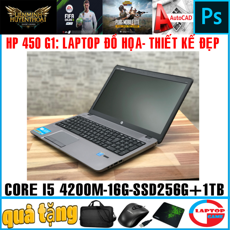 Bảng giá Laptop HP Probook 450 G1 - thiết kế đẹp mạnh mẽ ( i5-4200M ram 16Gssd 256g+  hdd 1TB VGA Intel HD 4600 15.6 inch HD) Phong Vũ