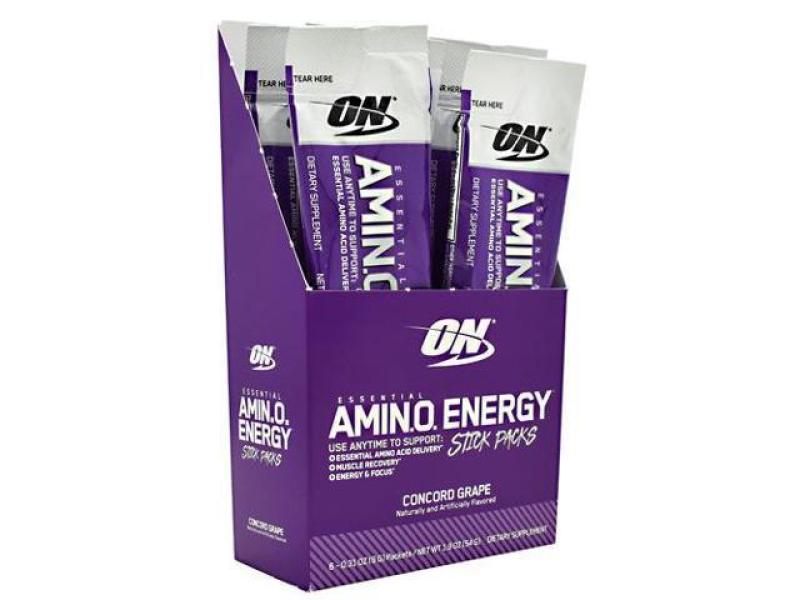 Optimum Nutrition, Essential Amin.O. Energy, Concord Grape, 6 Stick Packets - 01.02.2020 cao cấp
