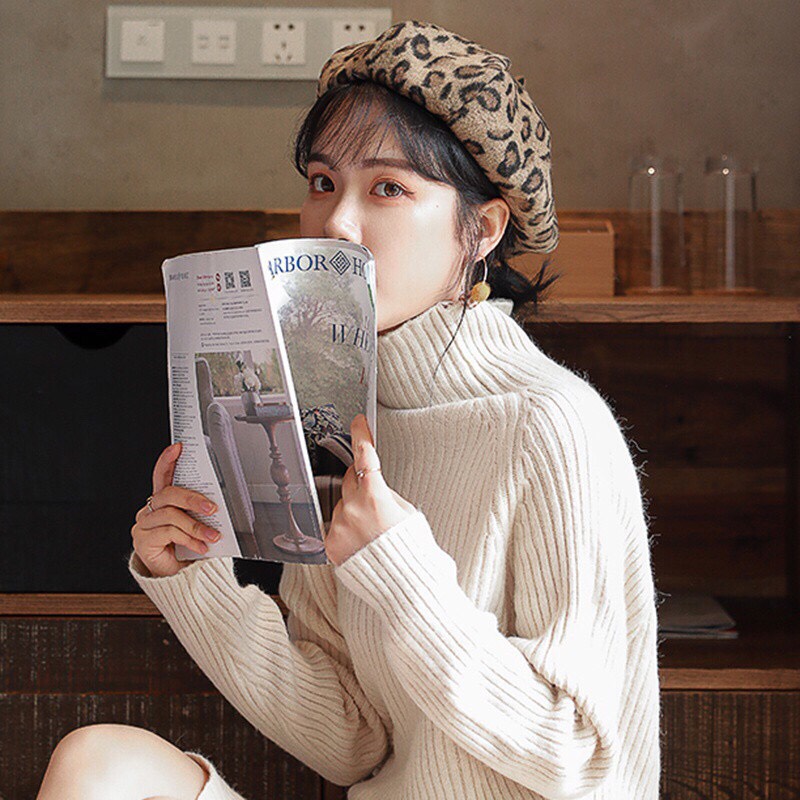 MŨ NỒI DA BÁO CÓ DÂY RÚT MŨ BERET DA BÁO