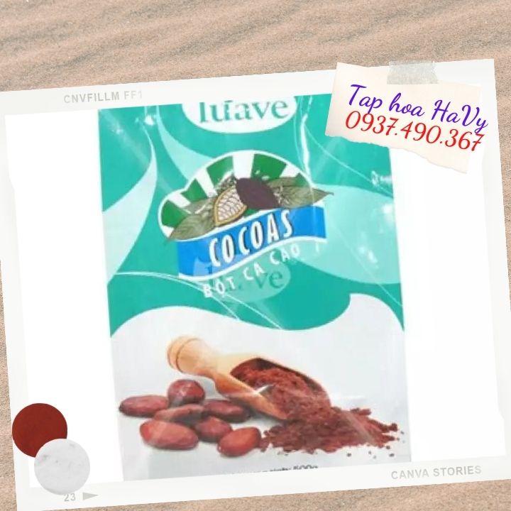 Bột cacao nguyên chất Luave cocoas 500g [FREE SHIP][BienHoa] tap hoa havy
