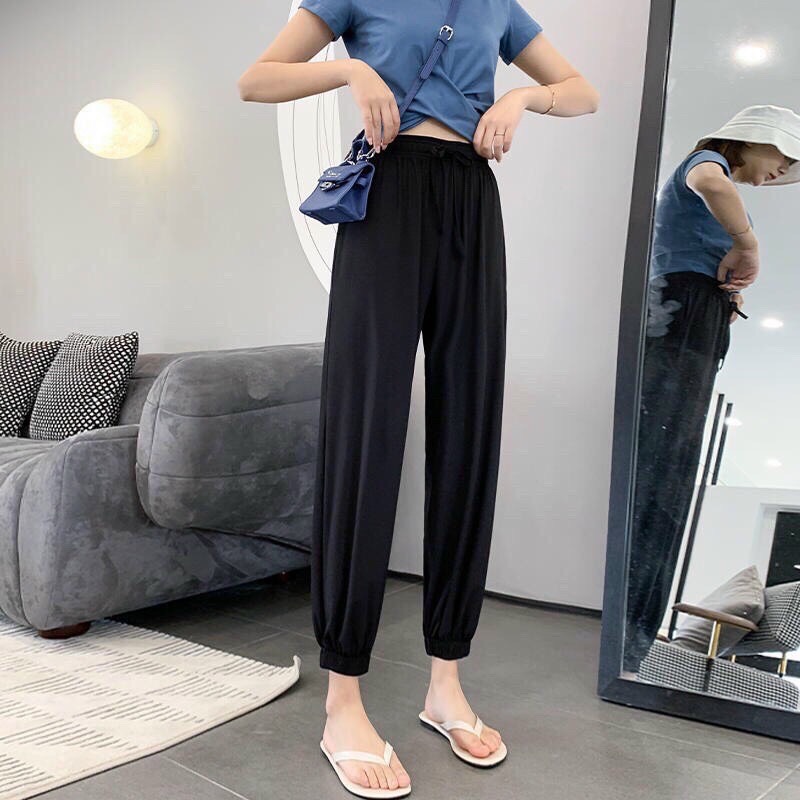 Quần đũi nữ  dài cạp chun bo gấu