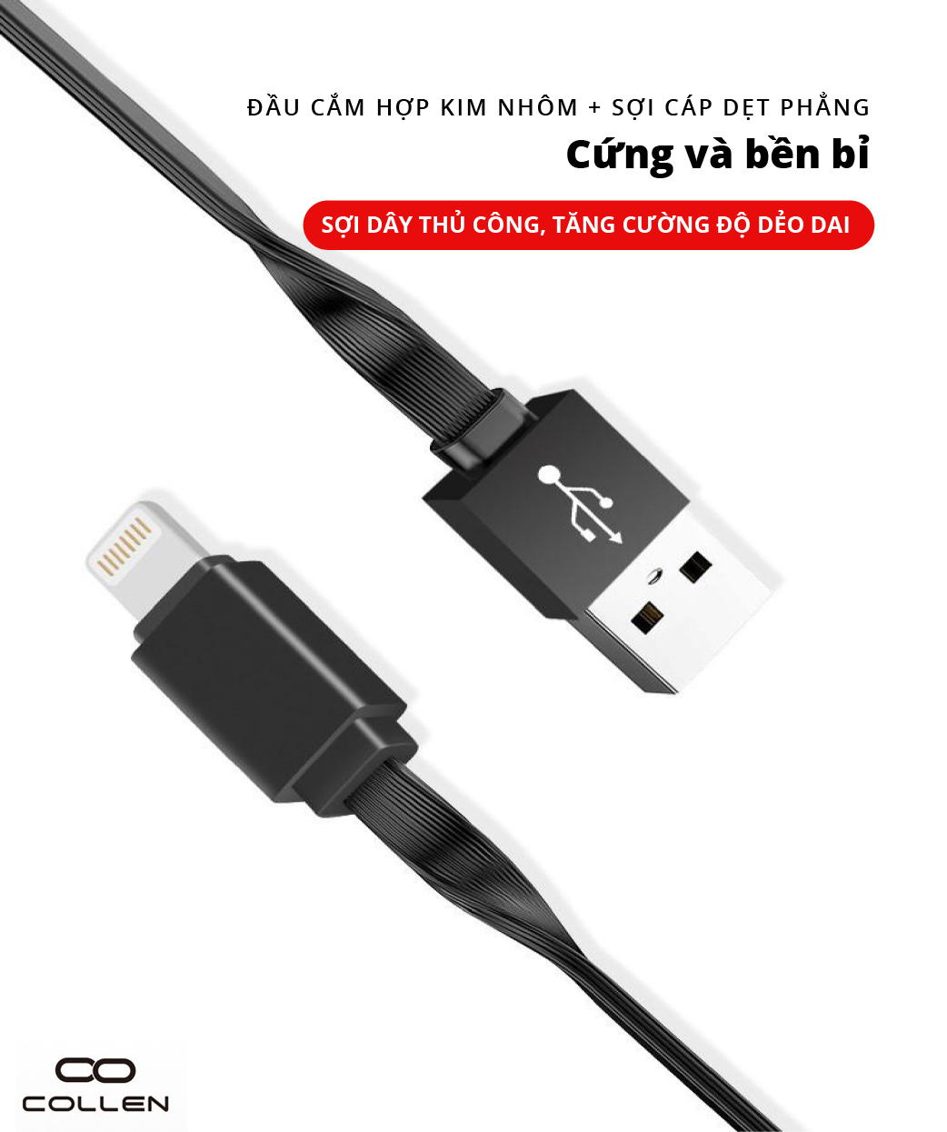 Cáp sạc iphone dạng rút gọn
