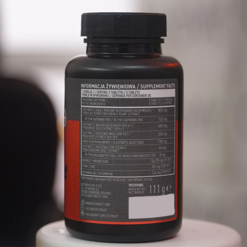 Ostrovit TestoTabs - support help strengthen physiological effective male (90 tablets).