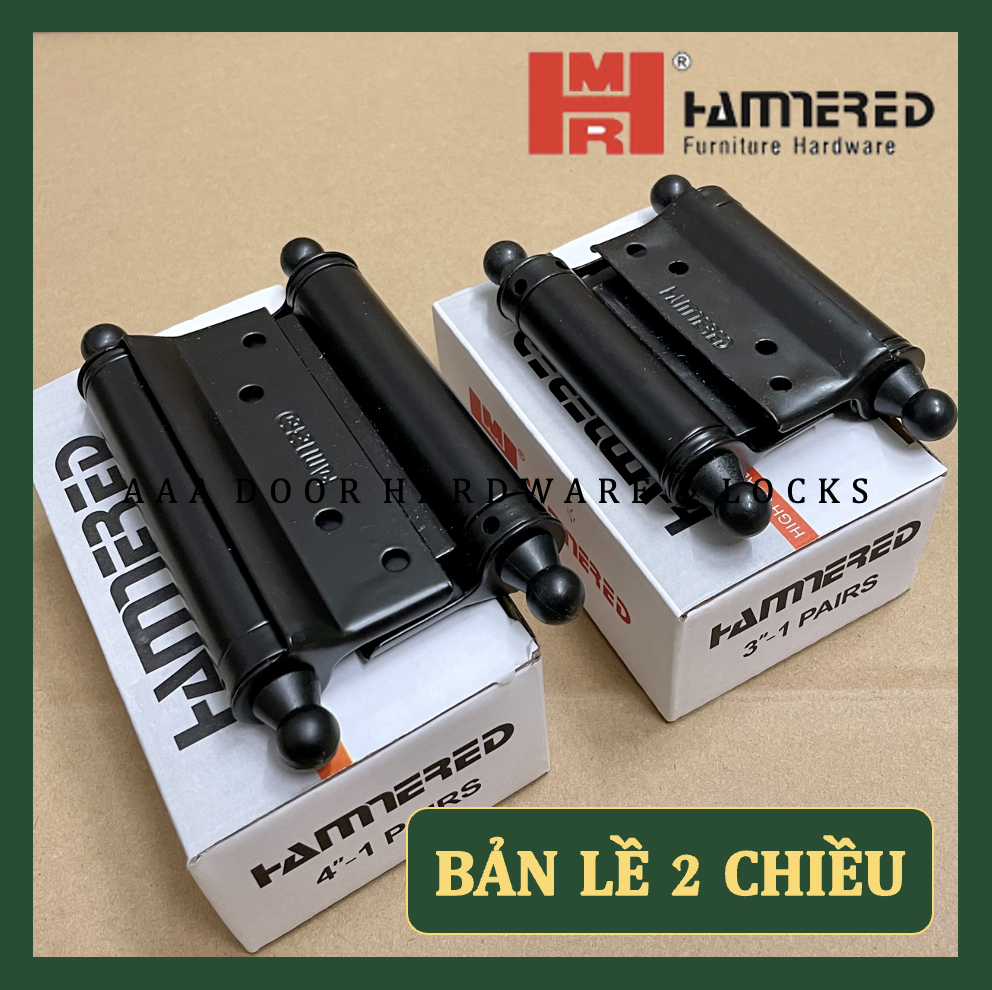 [Hammered ĐEN] Bộ 2 bản lề cửa tự động 2 chiều Hammered màu ĐEN (1 hộp 2 cái)
