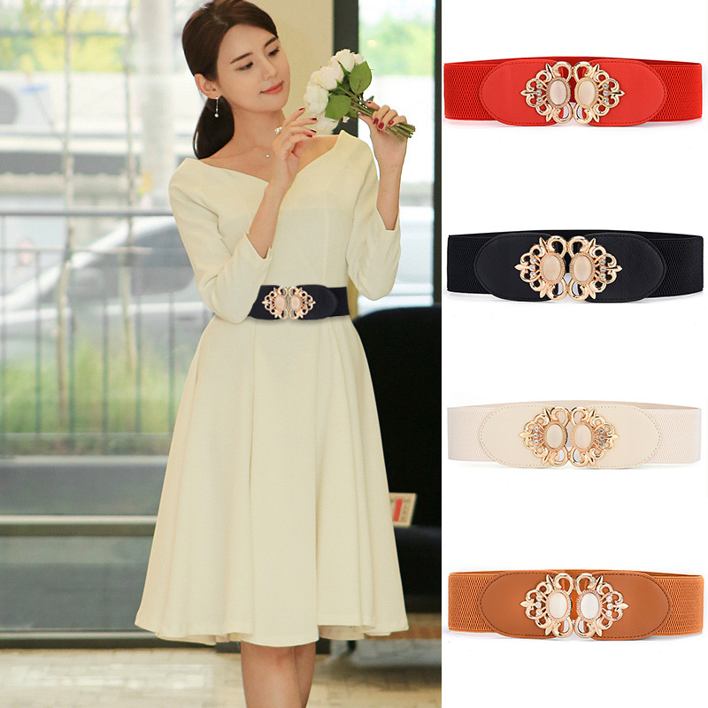 Thắt lưng nữ dây nịt đai váy co giãn bản to 6cm